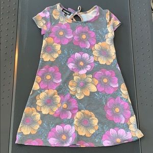 Girls grey floral dress